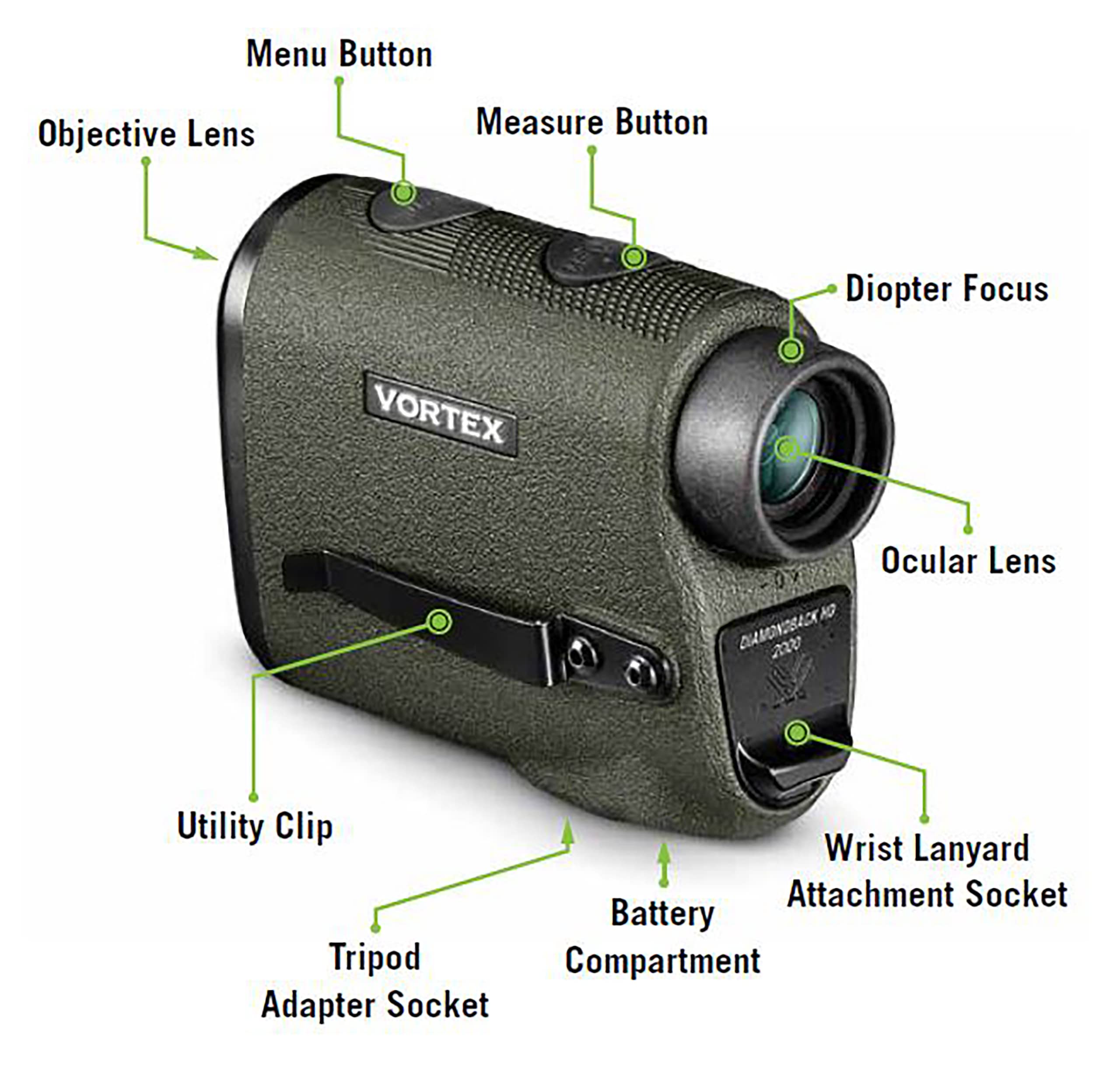 Vortex Diamondback HD 2000 soft case included for quick field access