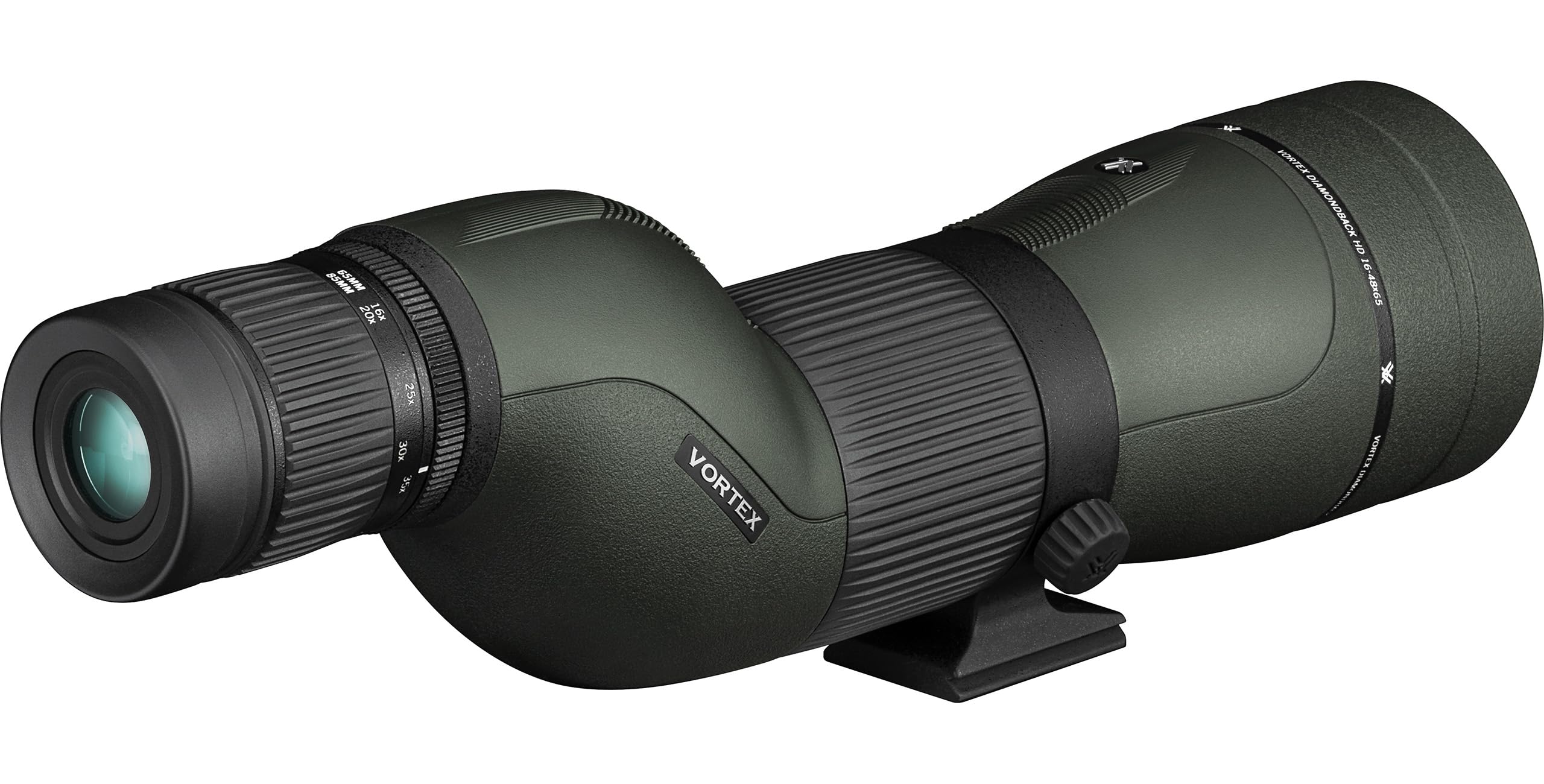 Vortex Diamondback HD sunshade reduces glare for clearer viewing in bright light.