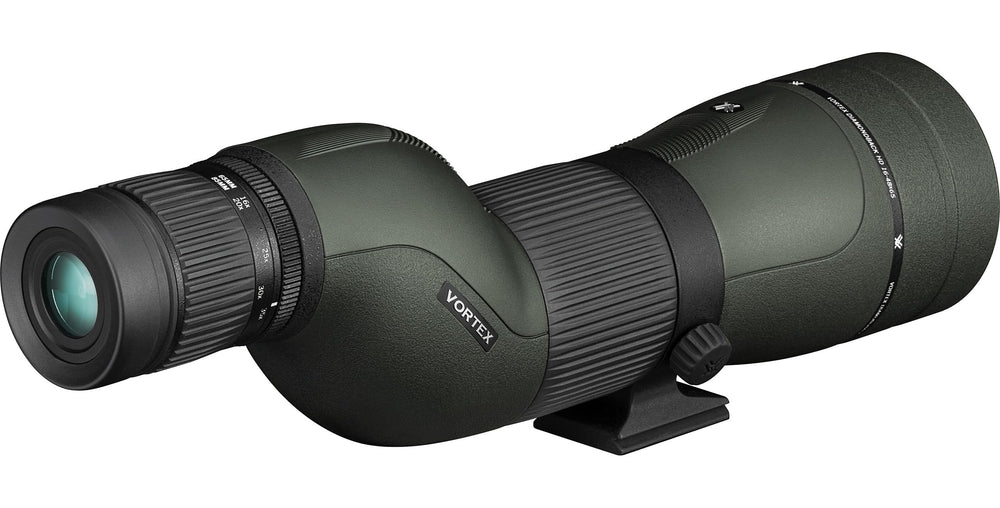 Vortex Diamondback HD sunshade reduces glare for clearer viewing in bright light.