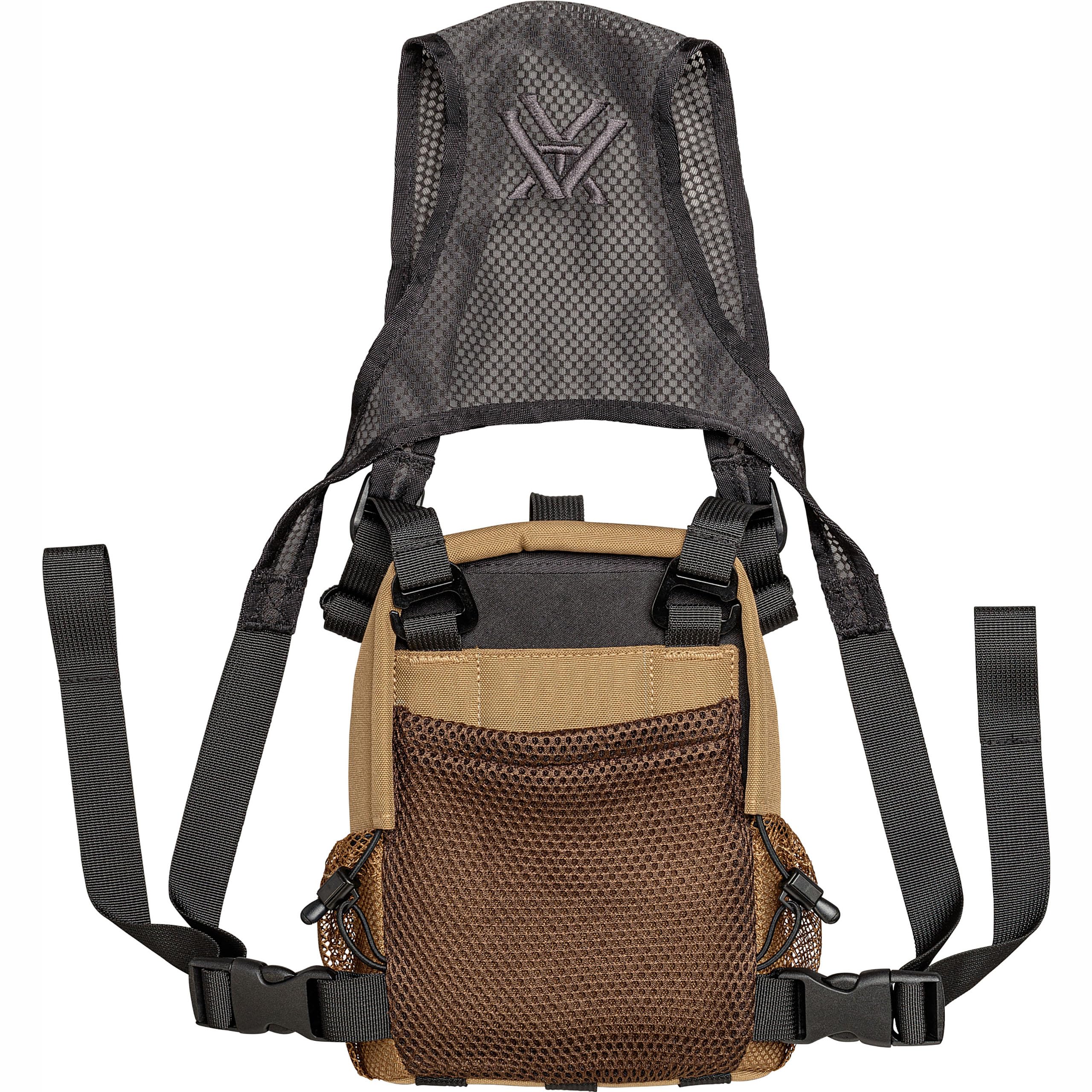 Vortex GlassPak mesh pockets illustrate gear organization for calls and wind-checkers