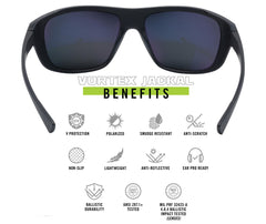 Vortex Jackal lightweight frames with a non-slip bridge for comfortable wear