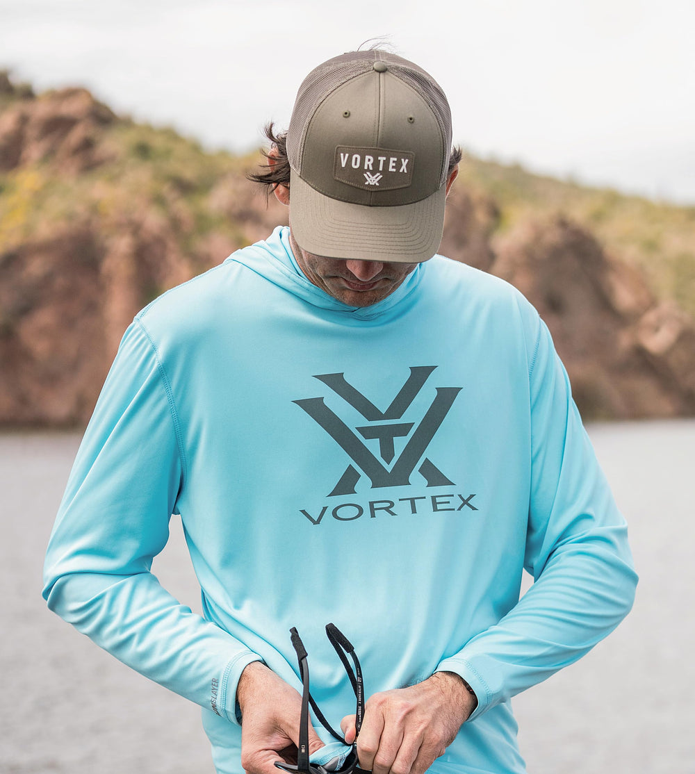 Adjustable snapback closure on Vortex cap