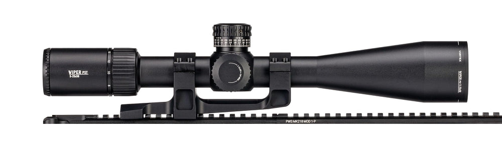 Vortex mount height reference shows center at 1.574 inches for precise alignment.