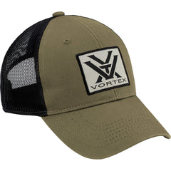 Vortex Optics Patch Logo Hats Olive back view showing mesh panels