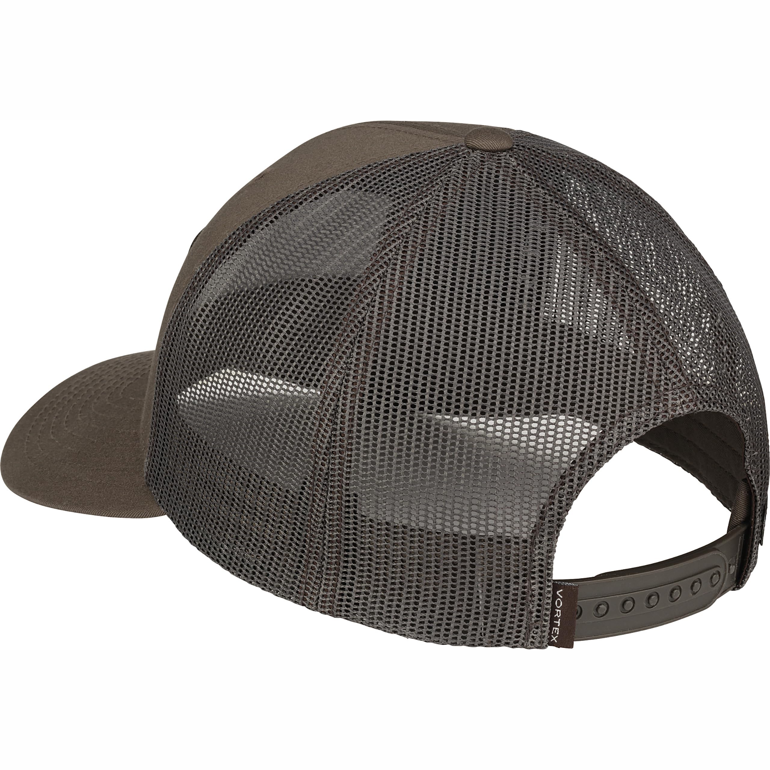 Vortex Optics Red Alert Snap Back Cap Chocolate back view with adjustable snap