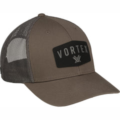 Vortex Optics Red Alert Snap Back Cap Chocolate side view showing structured front panel
