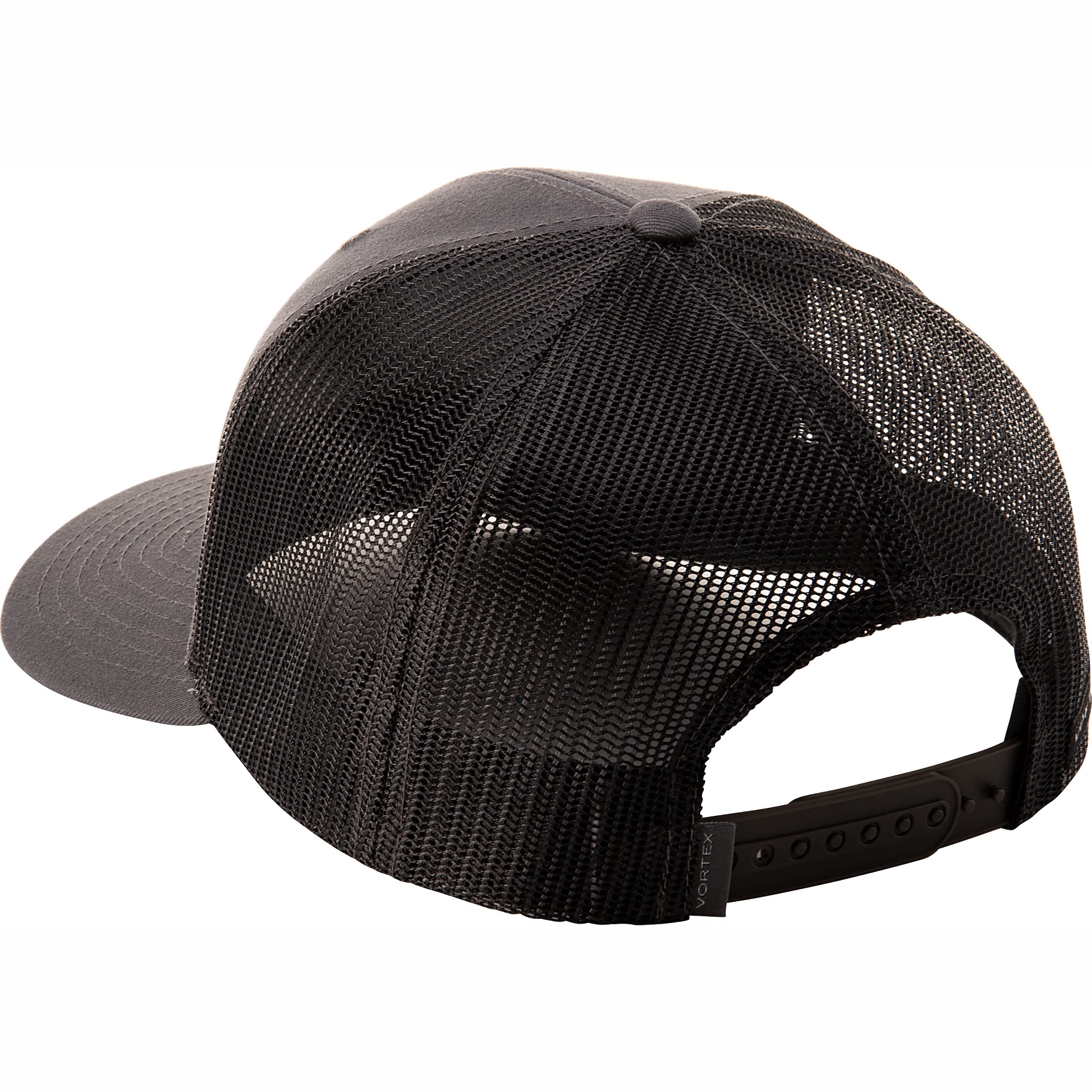 Back view of Vortex Optics Red Alert Snap Back Cap in Charcoal showing snapback