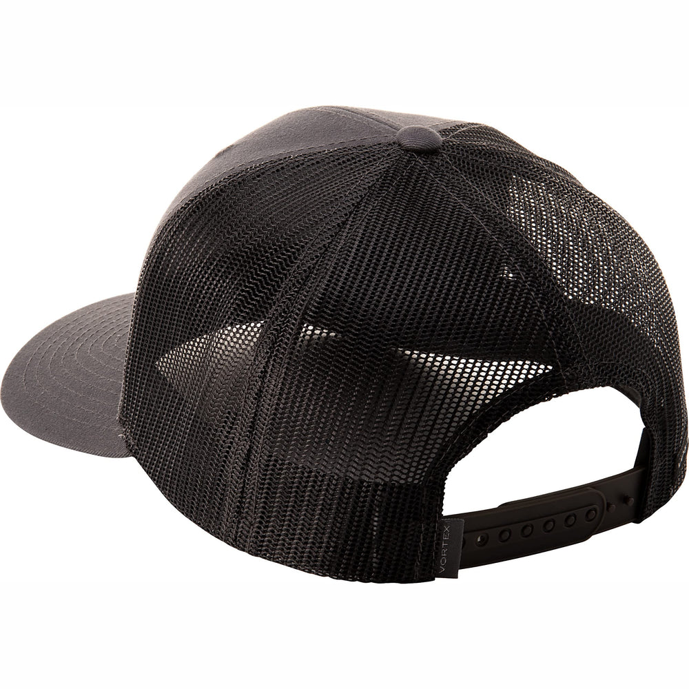 Back view of Vortex Optics Red Alert Snap Back Cap in Charcoal showing snapback
