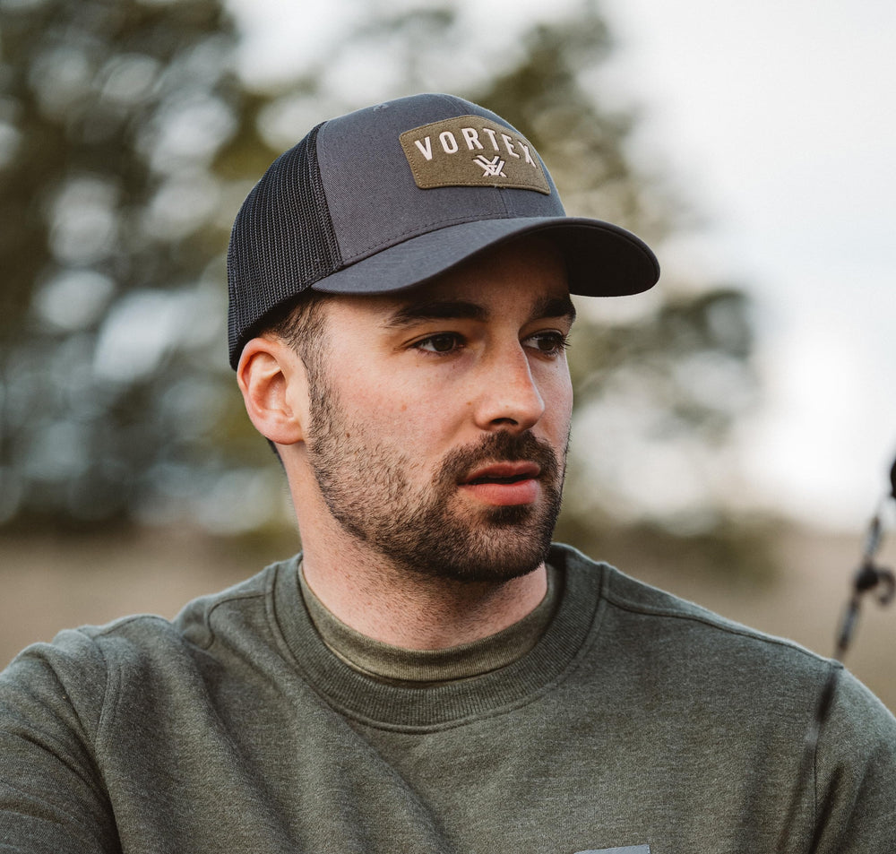 Pack shot of Vortex Optics Red Alert Snap Back Cap Charcoal