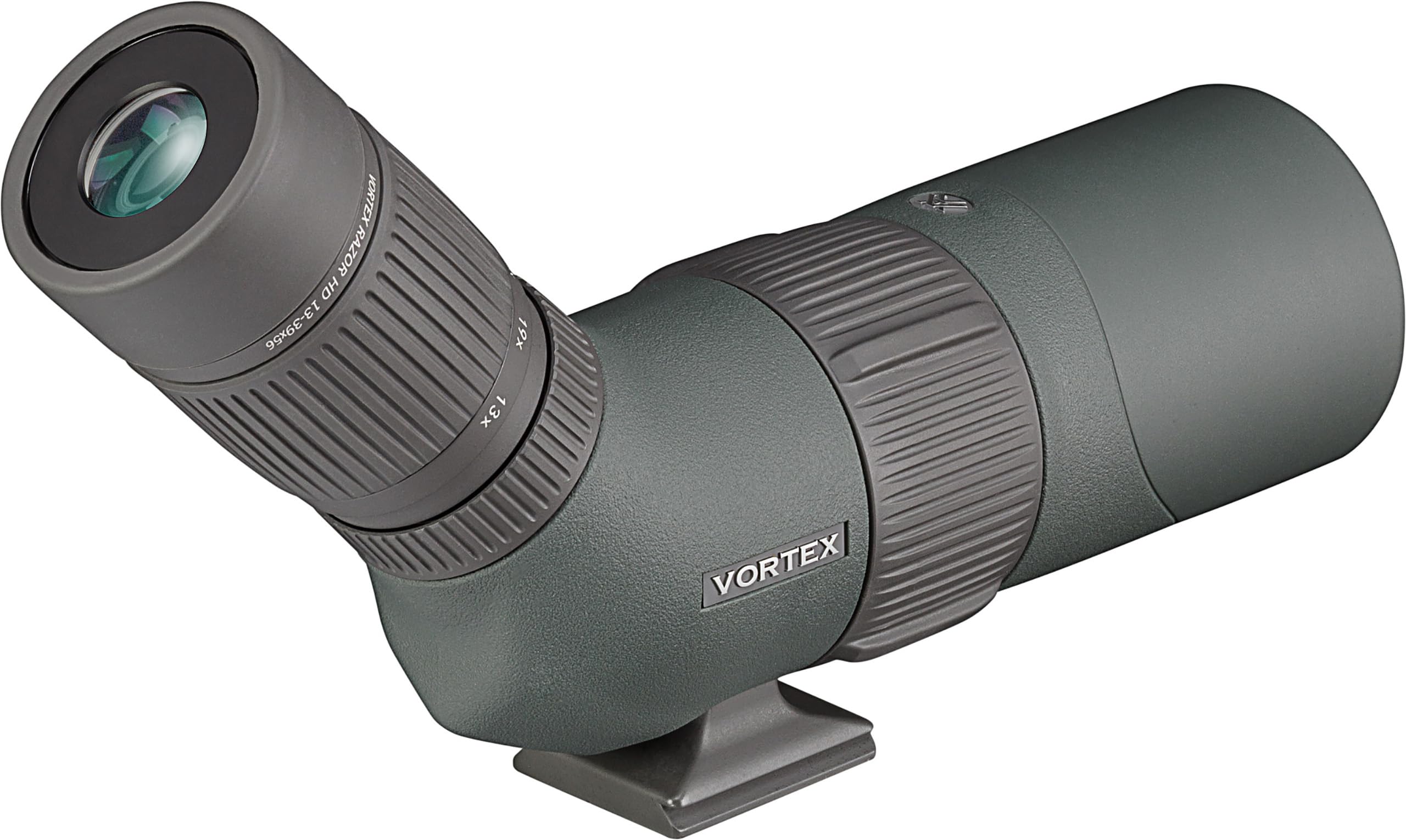 Vortex Razor HD angled Arca-compatible foot enables quick tripod setup in the field.