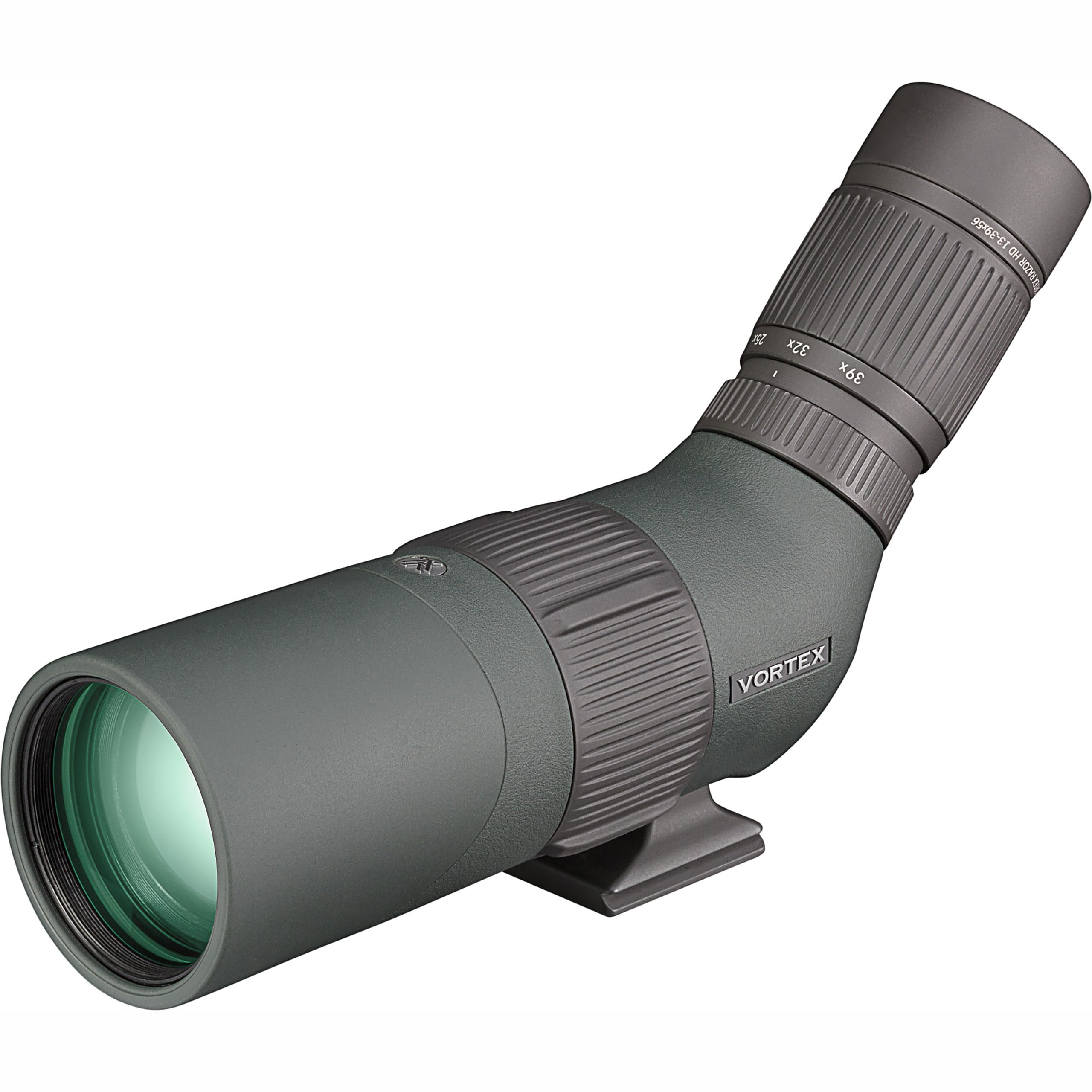 Vortex Razor HD angled eyepiece with twist up/down cup provides comfortable eye relief.