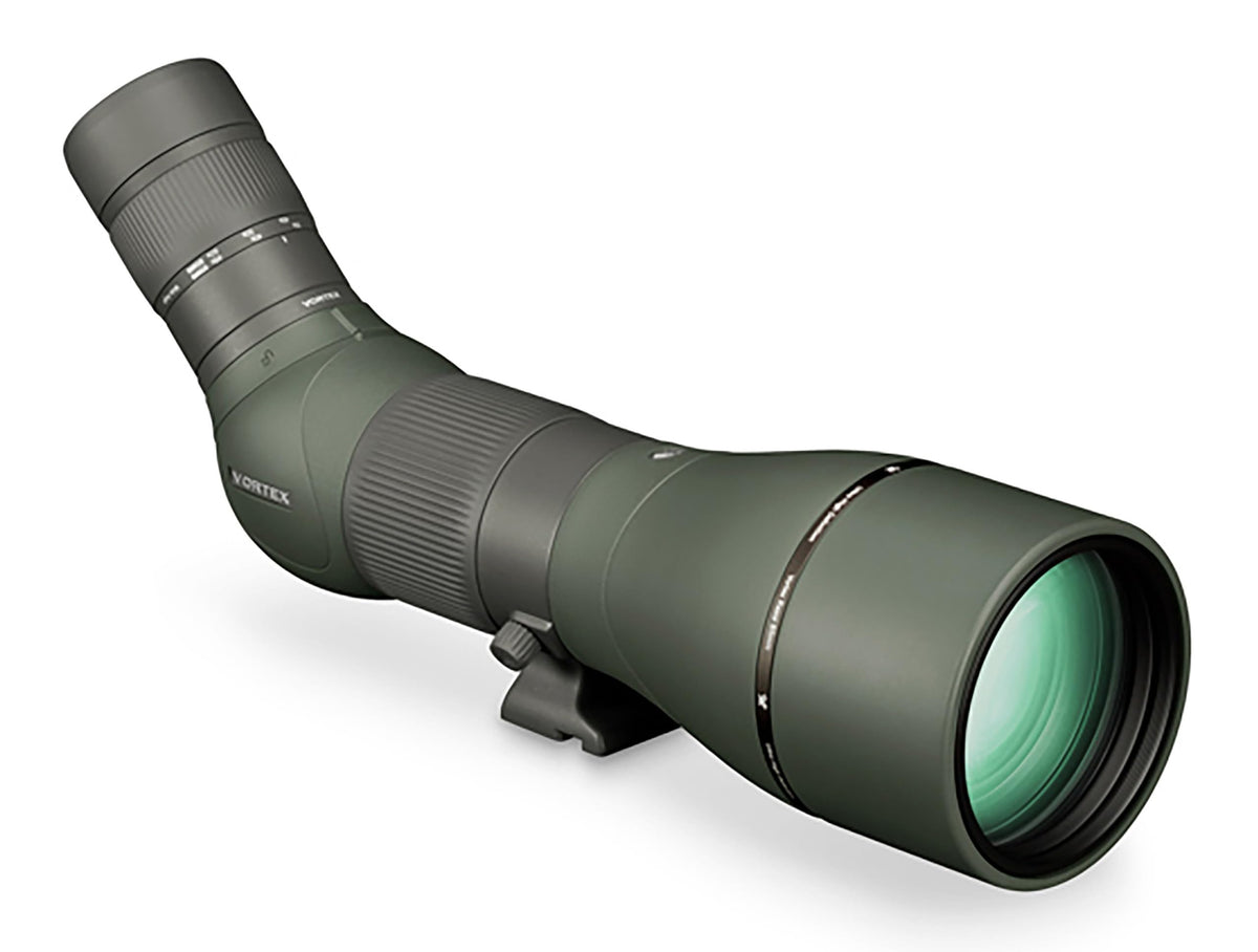 Vortex Razor HD spotting scope close-up showing premium glass clarity for distant wildlife viewing
