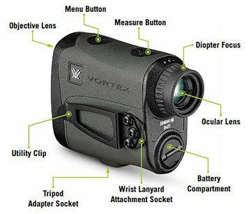 Vortex Sonora HD 1800 rangefinder soft case and tripod setup for versatile carrying and stability.