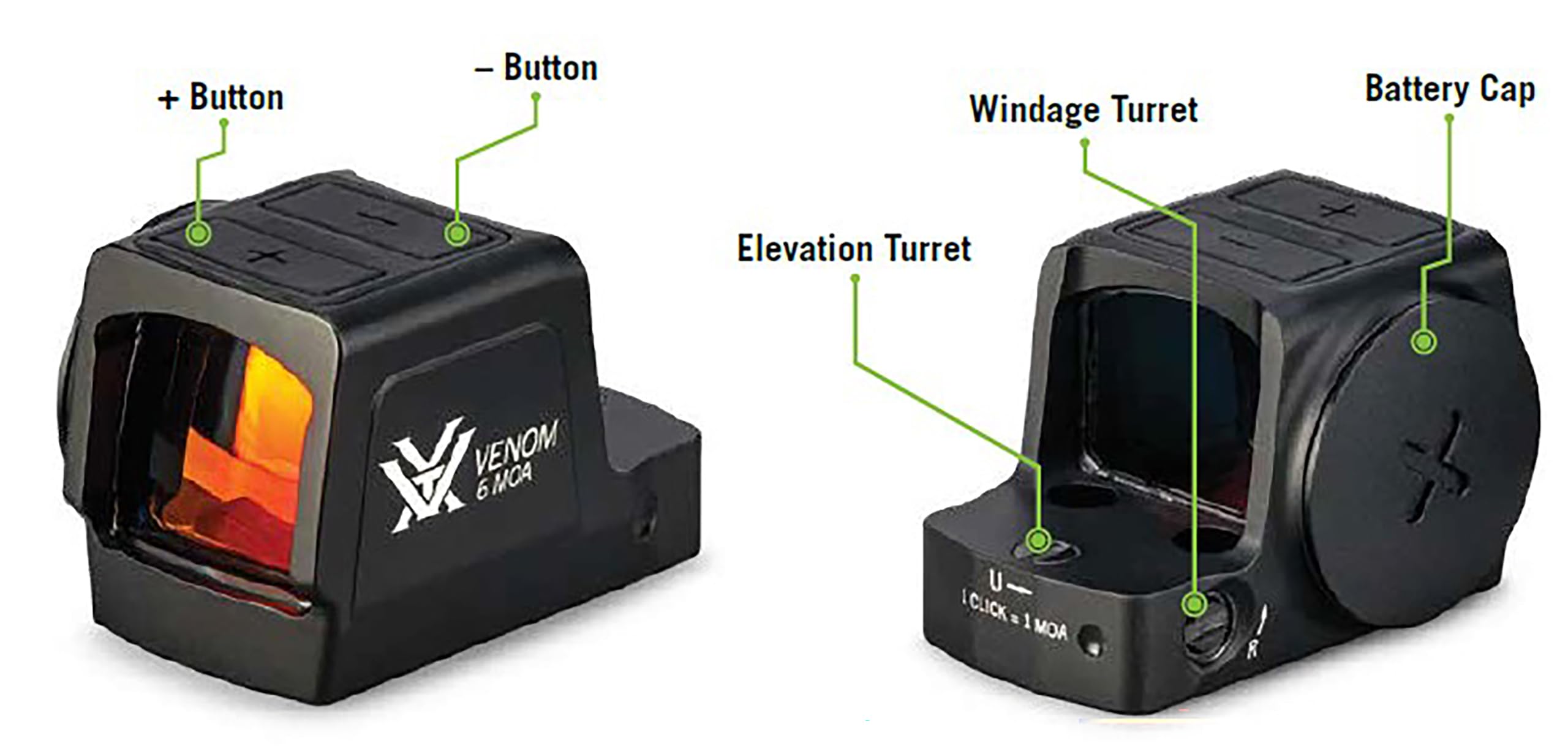 Vortex Venom is waterproof, fogproof, and shockproof for harsh field conditions.