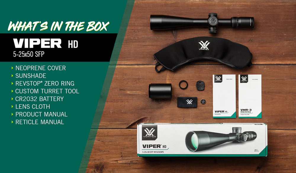 Vortex Viper HD 5-25x50 30 mm tube supports tough field durability