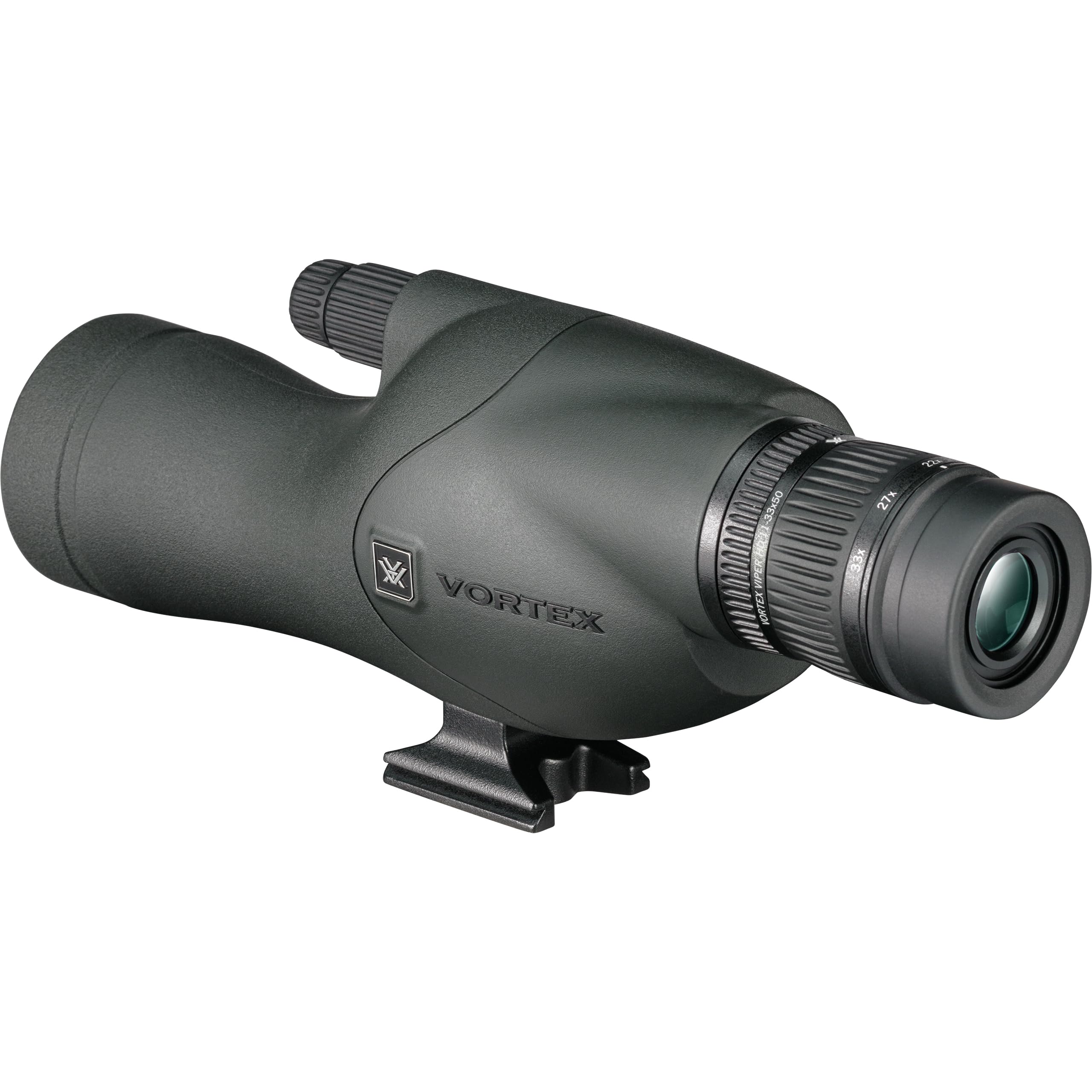 Vortex Viper HD spotting scope dial close-up shows dual focus knobs