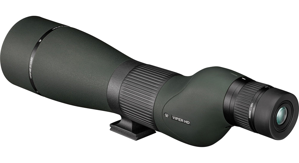Built-in sunshade extended on Vortex Viper HD spotter to reduce glare in bright light.