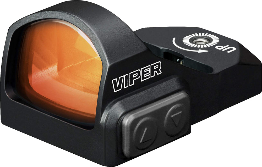 Vortex Viper Red Dot Sight side controls enable quick power and brightness adjustments