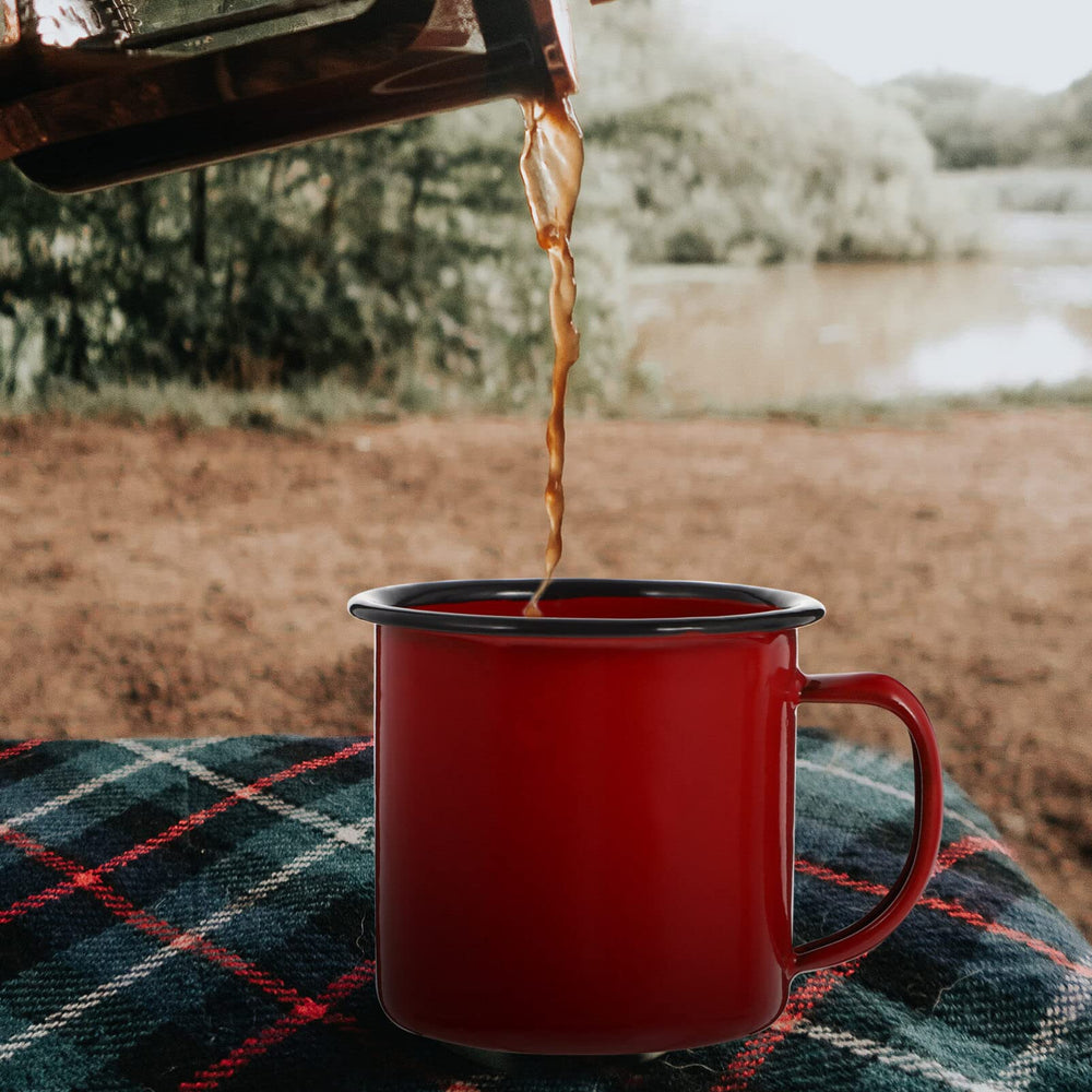 Reminder that the VOSAREA enamel mug is not microwave-safe