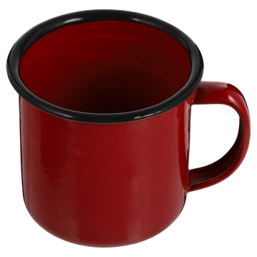 VOSAREA enamel mug in red front view highlighting retro design for outdoor use