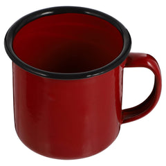 VOSAREA enamel mug in red front view highlighting retro design for outdoor use