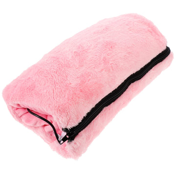 Vosarea faux fur hand muffs in pink provide cozy warmth on the go.