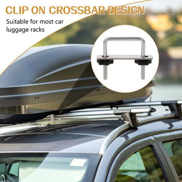 VOSAREA bracket keeps luggage secure on various roof rack systems.