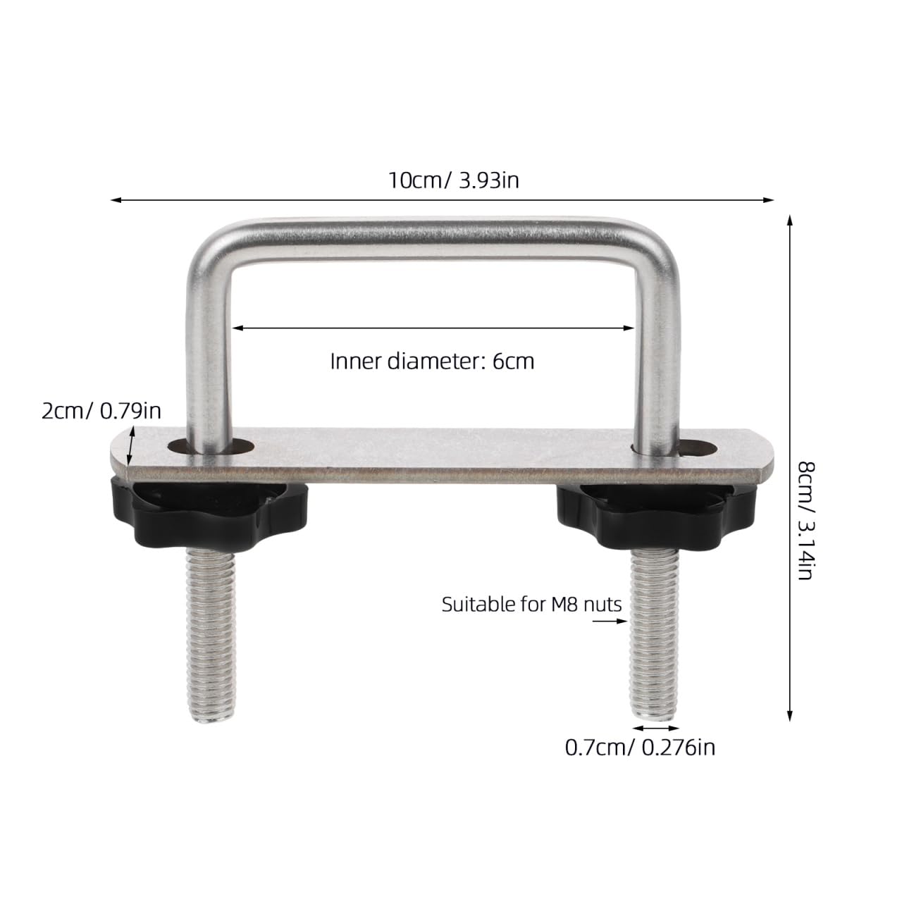 VOSAREA U-bolt clip secures crossbars, preventing movement during travel.