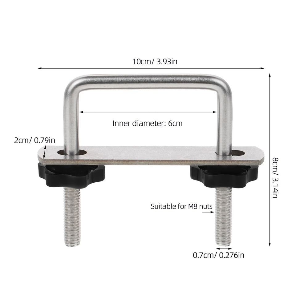VOSAREA U-bolt clip secures crossbars, preventing movement during travel.