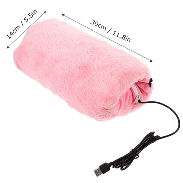 Vosarea USB heated hand muff shown in use delivers instant warmth.