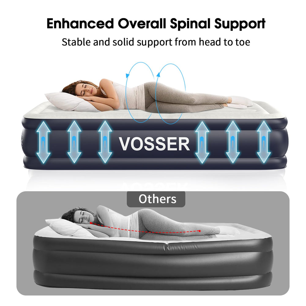 VOSSER 80-inch length accommodates tall sleepers for full-body comfort at home or camp.