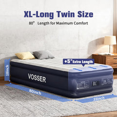 VOSSER vertical beam support technology shows even weight distribution for restful sleep.