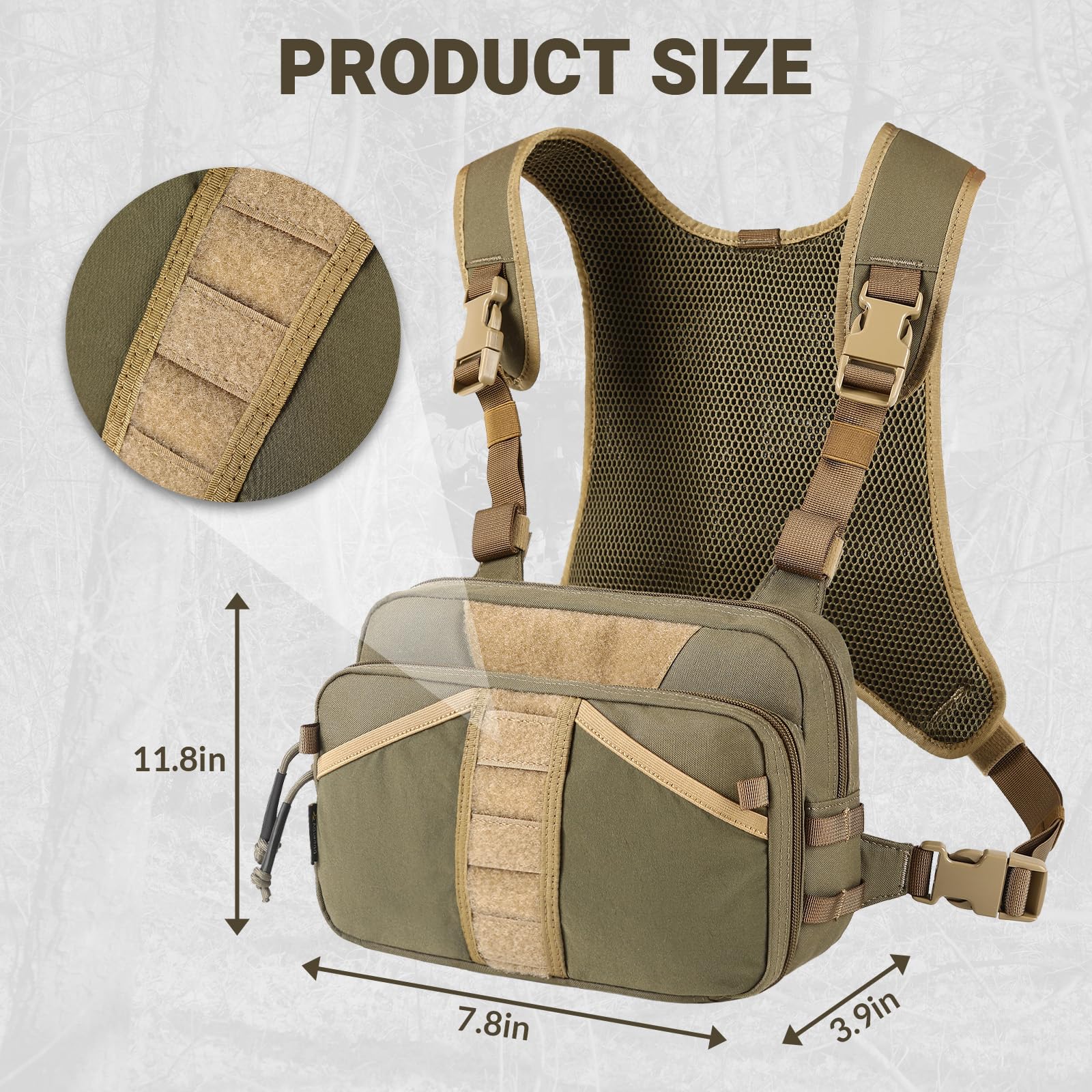 VOTAGOO GEAR chest pack compartments layout supports organized lures, hooks, and lines for quick retrieval.
