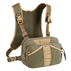 VOTAGOO GEAR fishing chest pack front view demonstrates rapid access to forceps and tools on the water.