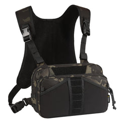 VOTAGOO GEAR fishing chest pack front view with quick-access pockets for on-water organization.