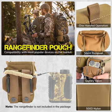 The VOTAGOO GEAR Rangefinder Pouch padded section protects the rangefinder in rugged field use.
