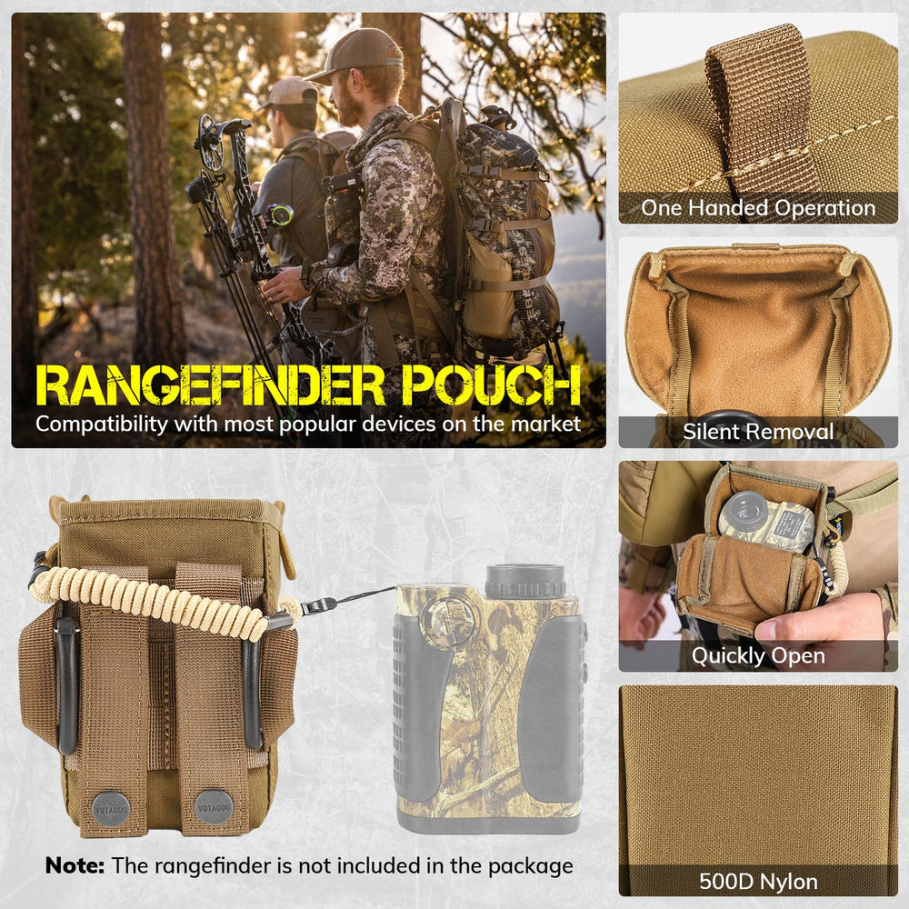 The VOTAGOO GEAR Rangefinder Pouch padded section protects the rangefinder in rugged field use.