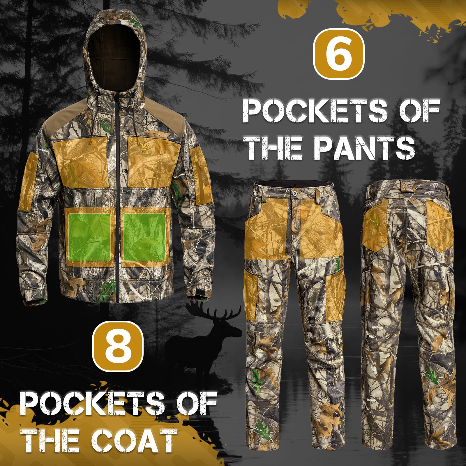 VOTAGOO water-repellent fabric close-up indicating light rain shedding.