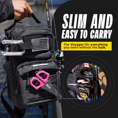 Side view showing dual straps on Voyager All Black