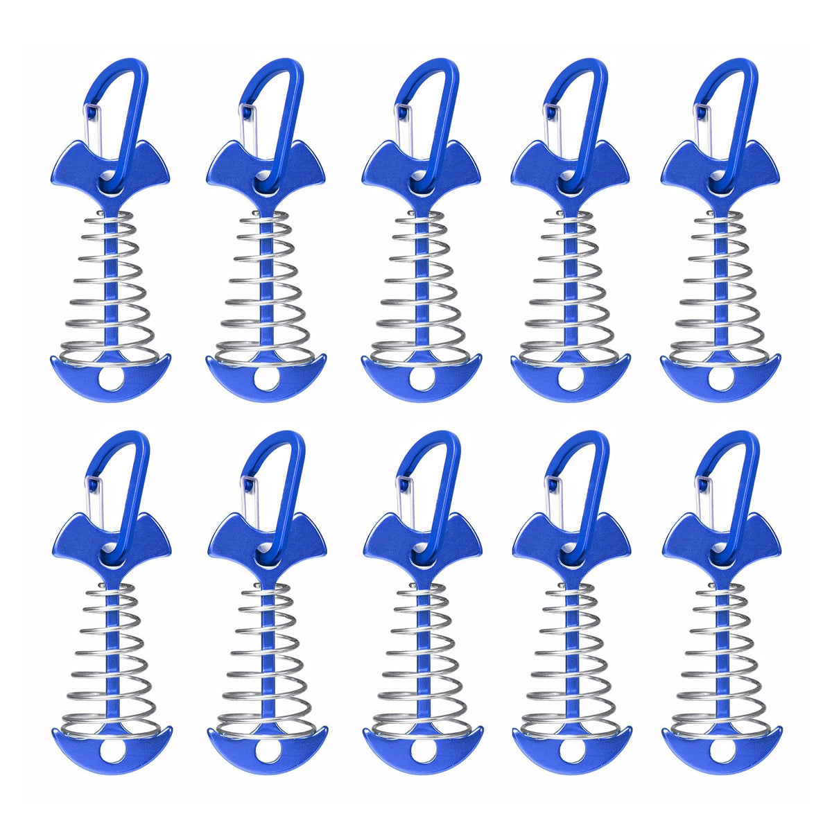 VPTMRP Fishbone Deck Anchor Pegs with Carabiners – Aluminium Tent Stak ...