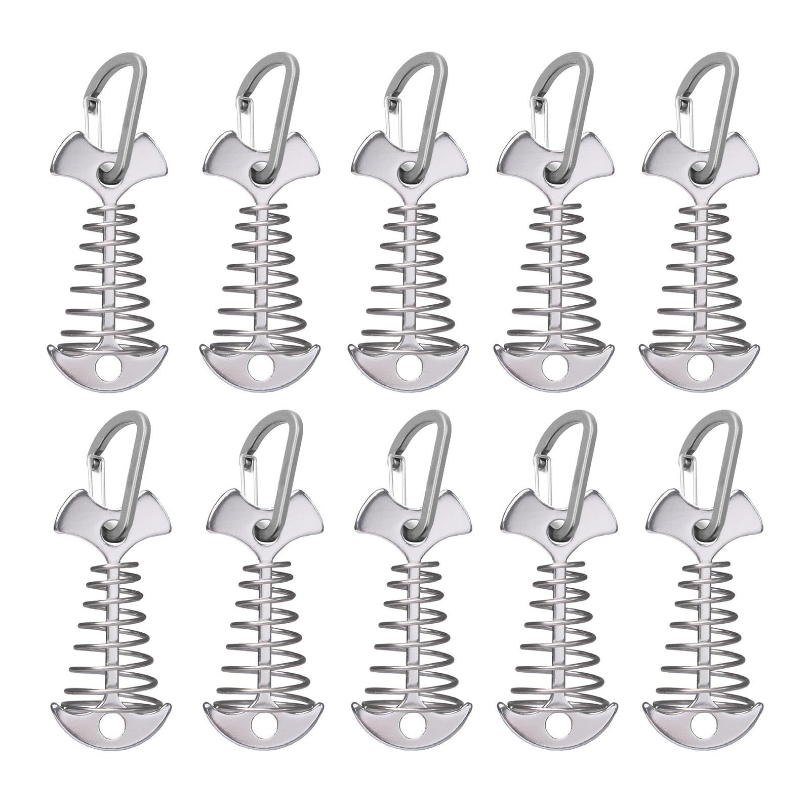VPTMRP fishbone deck anchor peg with carabiner securing ropes for tent setup