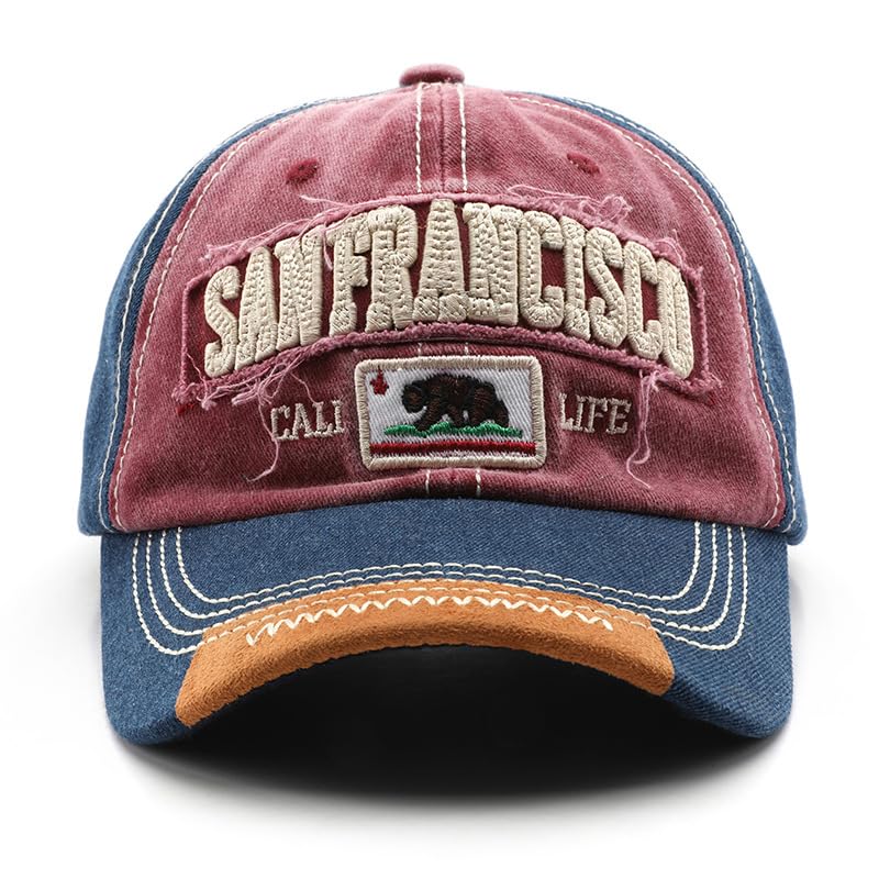 VPTMRP San Francisco hat blue side view, adjustable metal buckle for comfortable fit.