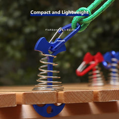VPTMRP spring buckle deck pegs enhance tent stability without drilling holes.