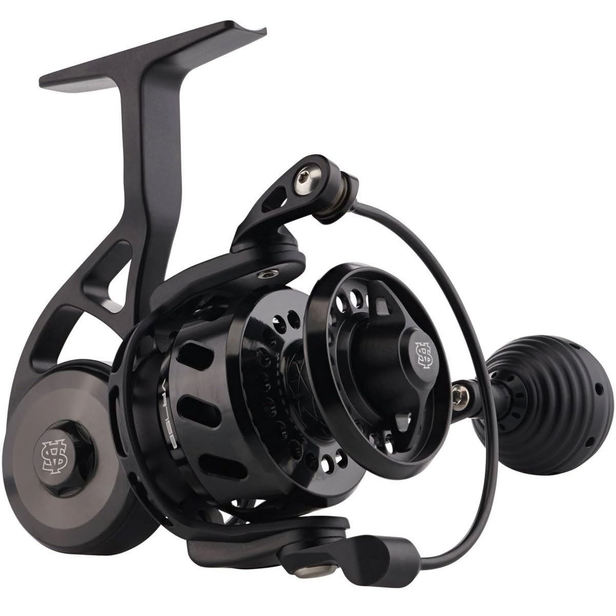 VR Series Black Spinning Reels by Van Staal – front view