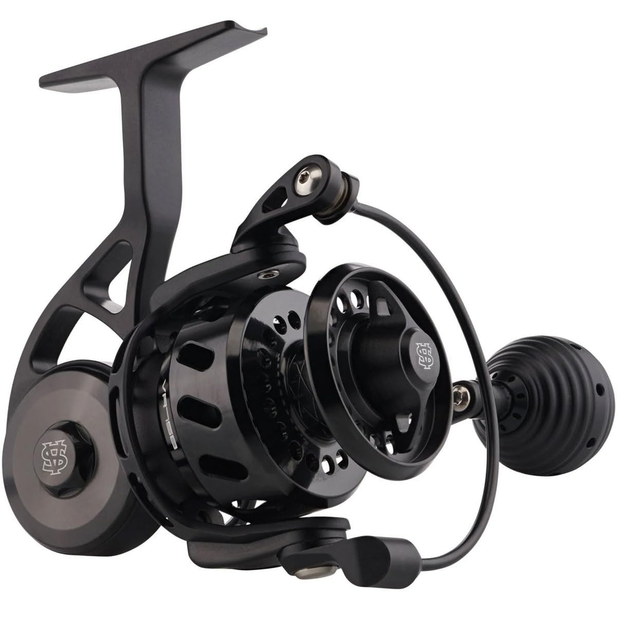 VR Series Black Spinning Reels by Van Staal – front view