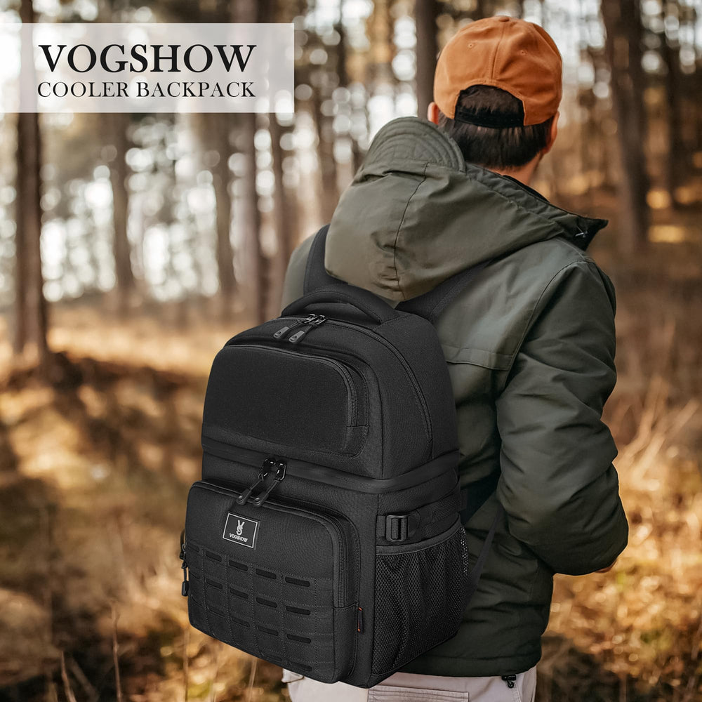 VS VOGSHOW insulated double-deck cooler backpack bottle opener on strap for outdoor use
