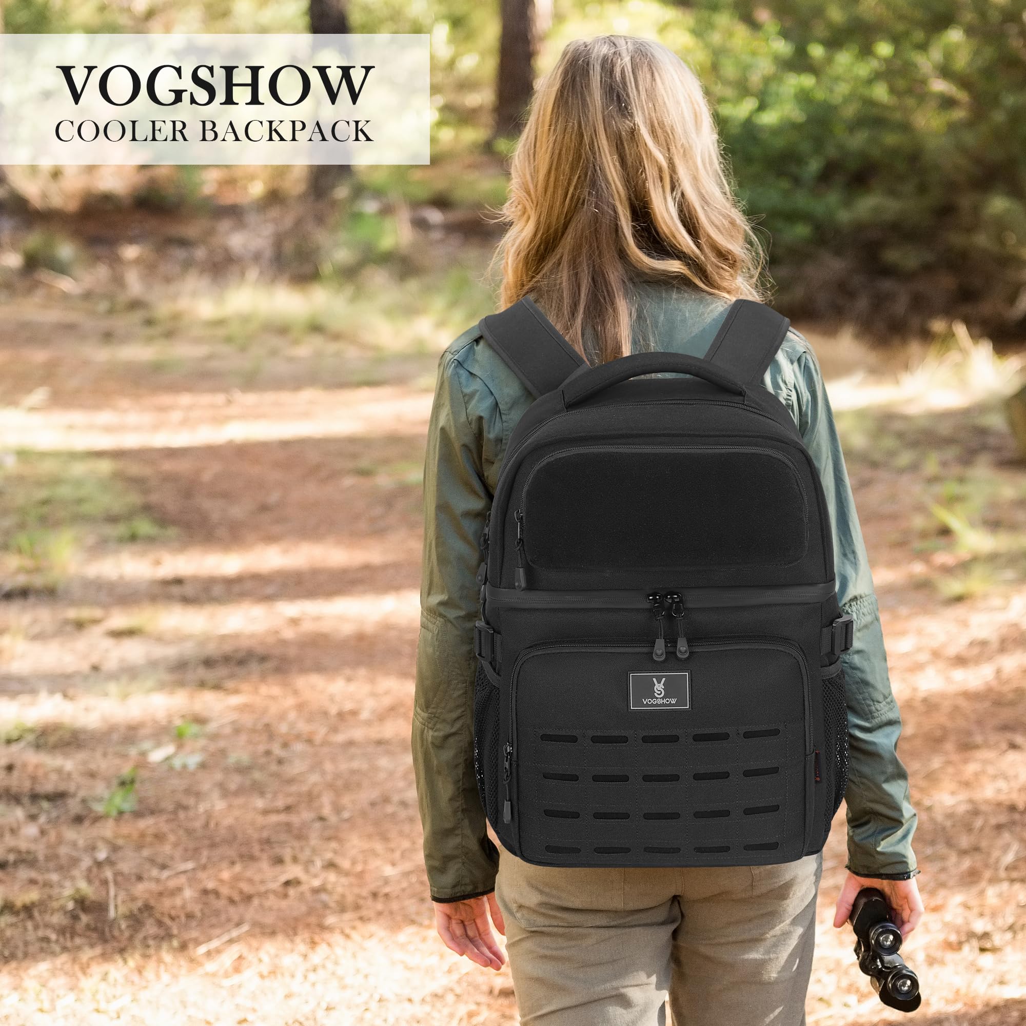 VS VOGSHOW insulated double-deck cooler backpack breathable shoulder straps for all-day comfort
