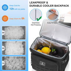 VS VOGSHOW insulated double-deck cooler backpack upper insulated compartment for beverages