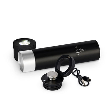 Rugged VSSL 8 oz flask built with aluminum and stainless steel for outdoor use.
