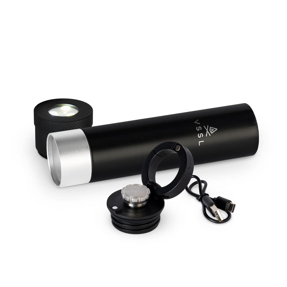 Rugged VSSL 8 oz flask built with aluminum and stainless steel for outdoor use.